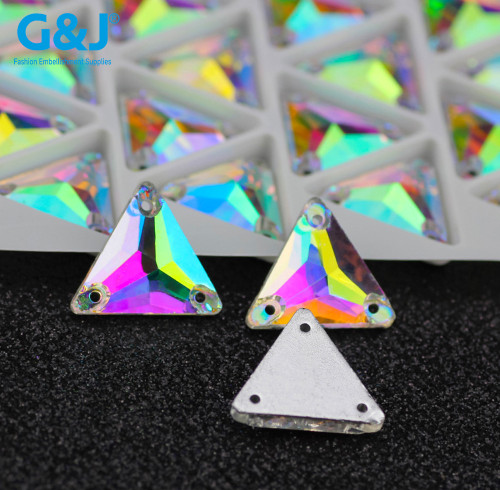 triangle Sew-on Glass Rhinestones | Triangular hand sewing awl | jewelry accessorie | sew on rhinestones |acrylic gemstones flat back