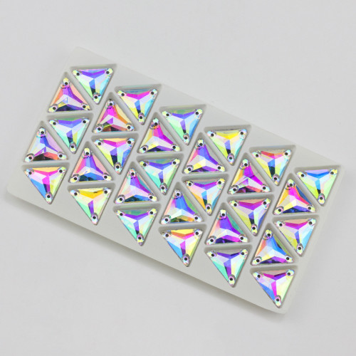 triangle Sew-on Glass Rhinestones |  Triangular hand sewing awl | jewelry accessorie | sew on rhinestones |acrylic gemstones flat back