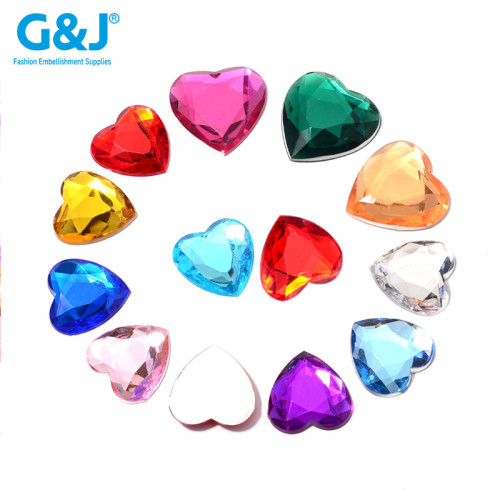 Heart-shaped Flatback Acrylic Rhinestones | wholesale acrylic | acrylic gemstones flat back