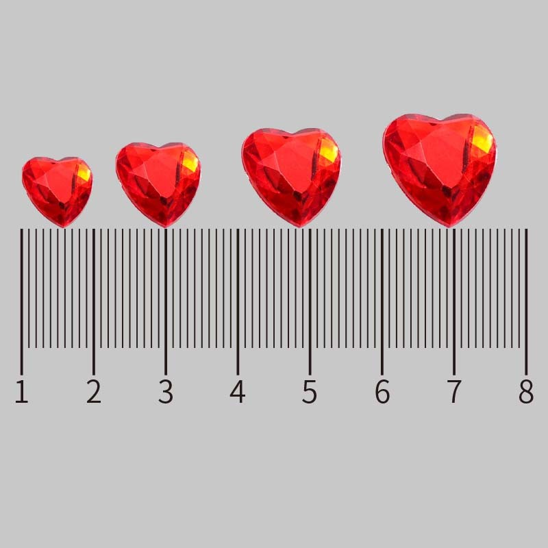 Heart-shaped Flatback Acrylic Rhinestones 