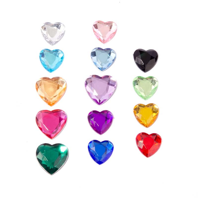 Heart-shaped Flatback Acrylic Rhinestones 