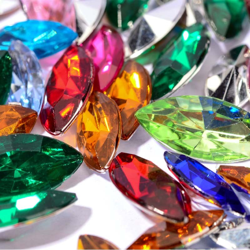 Marquise Pointback Acrylic Rhinestones