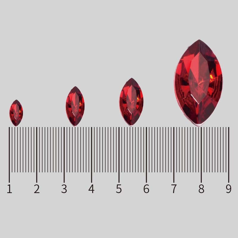 Marquise Pointback Acrylic Rhinestones Size