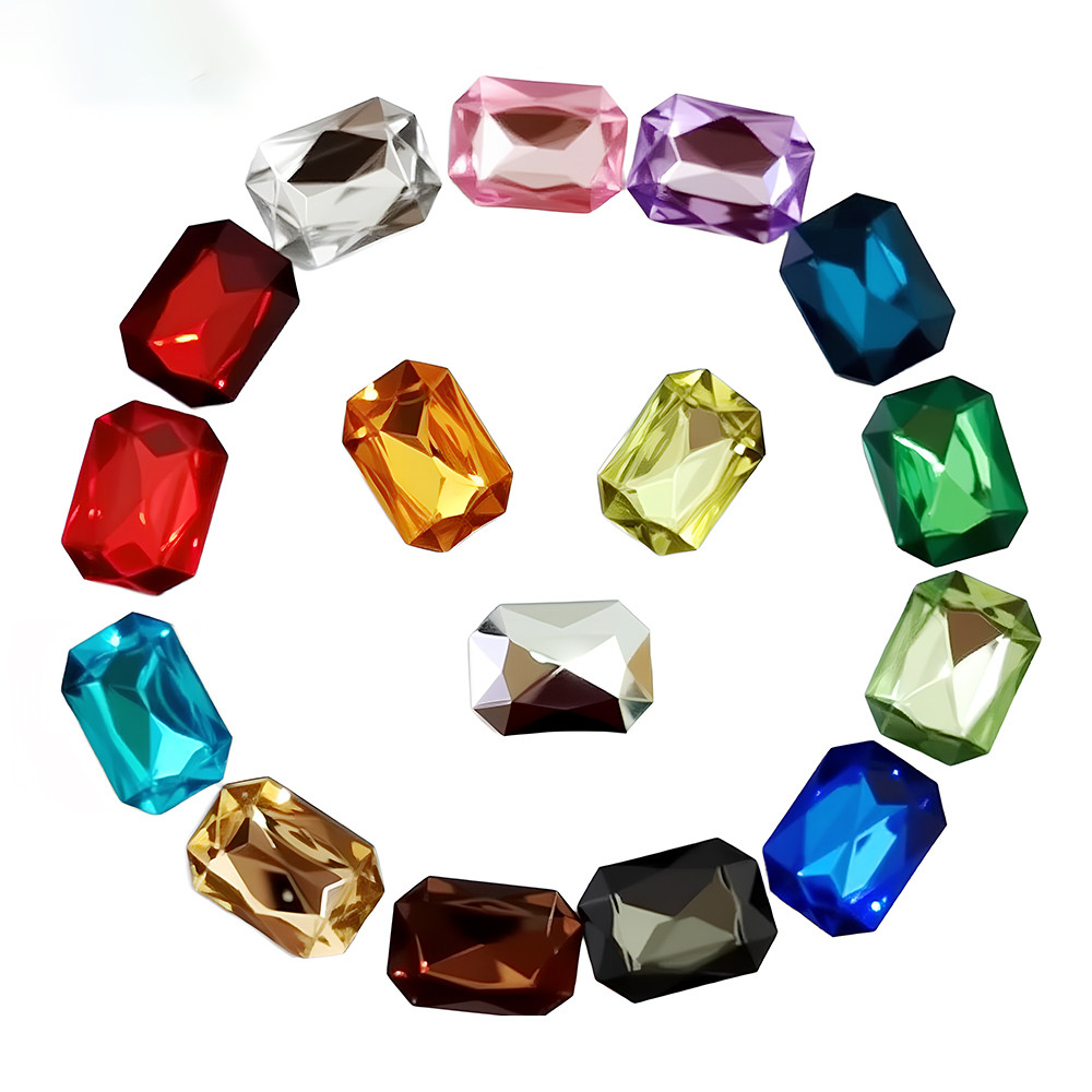 rectangle Pointback Acrylic Rhinestones