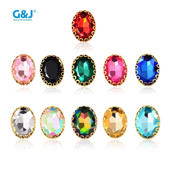 Oval Wave Claw Rhinestone | accessory claw stone | jewelry accessorie | sew on rhinestones