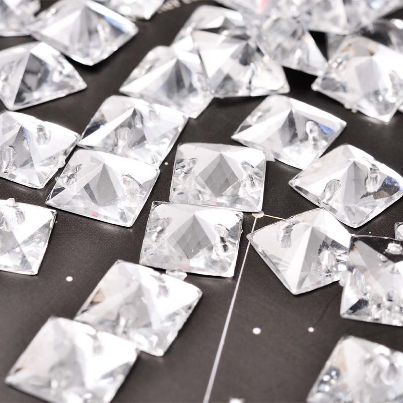 square 2 Hole Flatback Rhinestone