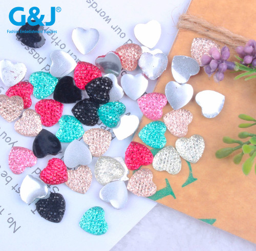 Heart-shaped Flatback Resin Rhinestones | Flat-bottomed resin drill | Wholesale Resin Rhinestones