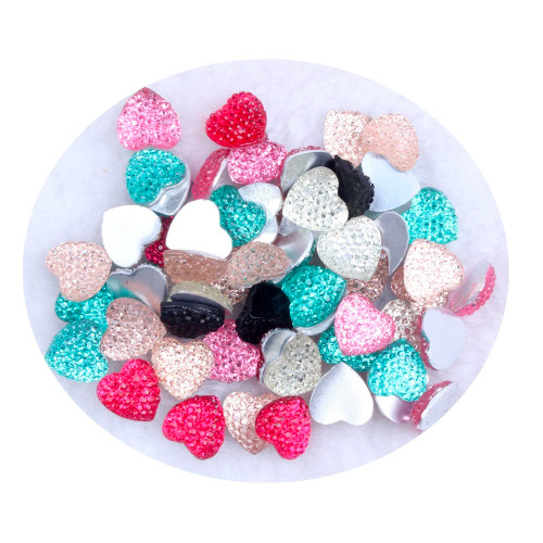 Heart-shaped Flatback Resin Rhinestones | Flat-bottomed resin drill | Wholesale Resin Rhinestones