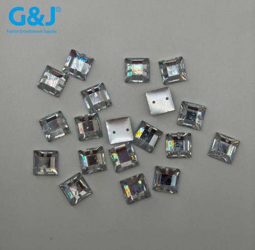 square Sew-on Resin Rhinestone | Wholesale Resin Rhinestones | Rectangular resin hand-sewn stone