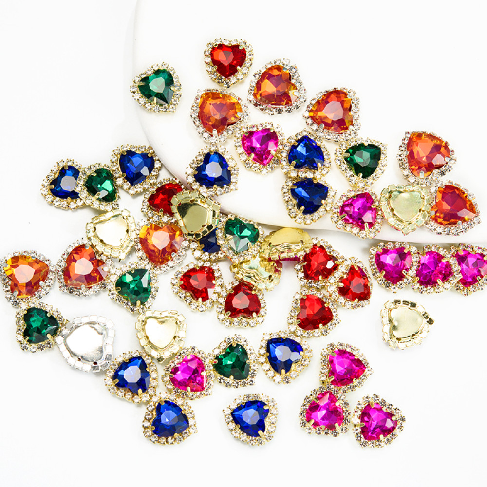 Soldered Heart Claw Rhinestone | accessory claw stone | jewelry accessorie | sew on rhinestones
