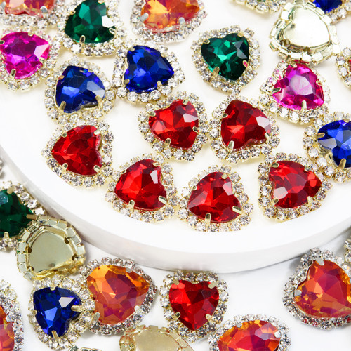 Soldered Heart Claw Rhinestone | accessory claw stone | jewelry accessorie | sew on rhinestones