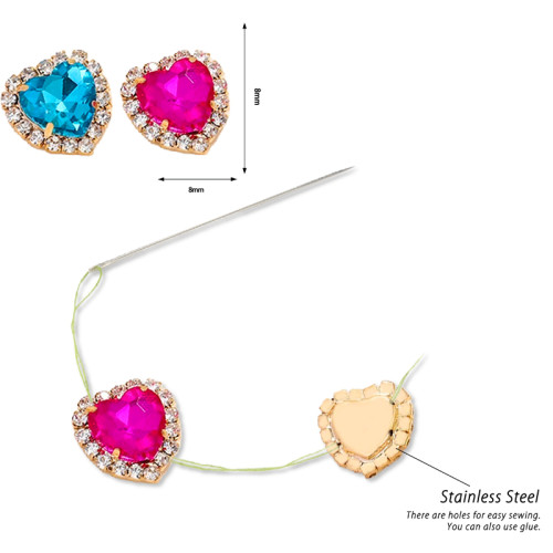 Soldered Heart Claw Rhinestone | accessory claw stone | jewelry accessorie | sew on rhinestones