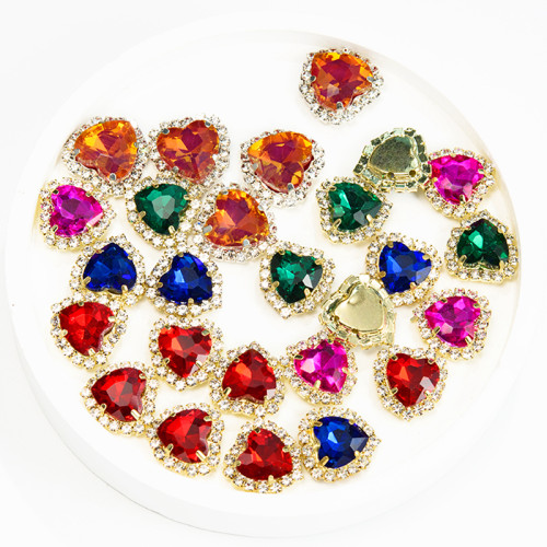 Soldered Heart Claw Rhinestone | accessory claw stone | jewelry accessorie | sew on rhinestones