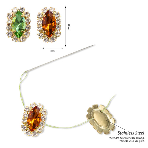 Marquise Soldered Claw Rhinestone| accessory claw stone | jewelry accessorie | sew on rhinestones