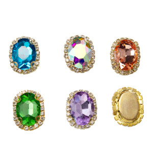 Oval Soldered Claw Rhinestone | accessory claw stone | jewelry accessorie | sew on rhinestones