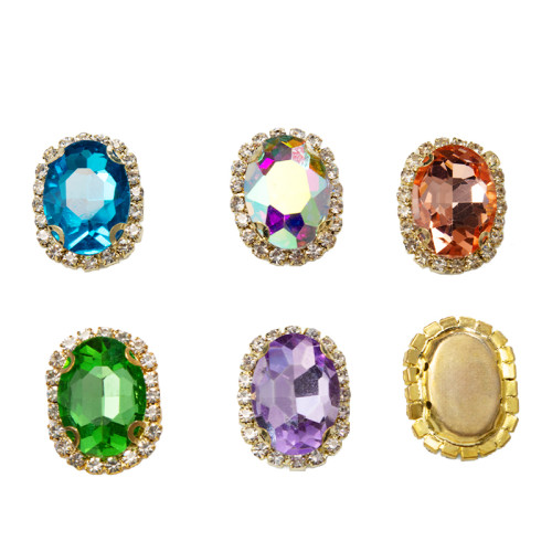 Oval Soldered Claw Rhinestone | accessory claw stone | jewelry accessorie | sew on rhinestones