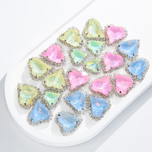 Irregular Heart Soldered Claw Rhinestone | accessory claw stone | jewelry accessorie | sew on rhinestones