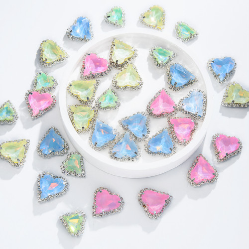 Irregular Heart Soldered Claw Rhinestone | accessory claw stone | jewelry accessorie | sew on rhinestones