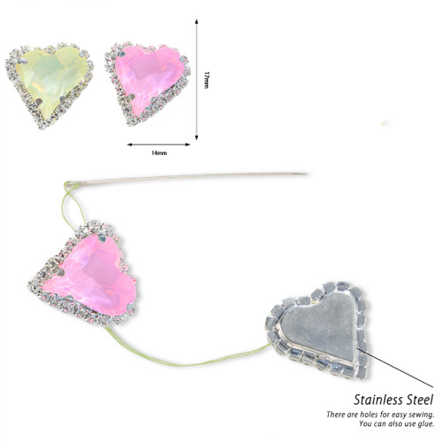 Irregular Heart Soldered Claw Rhinestone | accessory claw stone | jewelry accessorie | sew on rhinestones