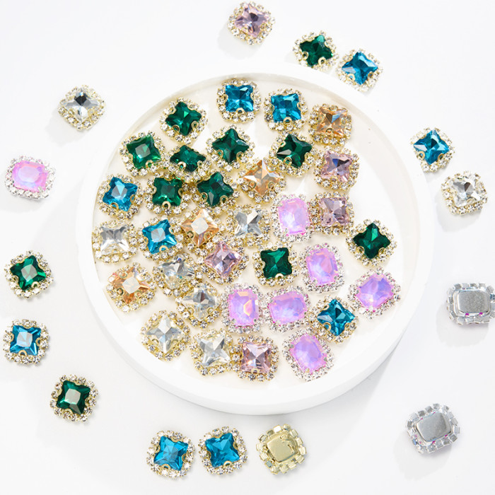 Square Soldered Claw Rhinestone | accessory claw stone | jewelry accessorie | sew on rhinestones