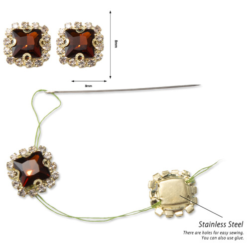 Square Soldered Claw Rhinestone | accessory claw stone | jewelry accessorie | sew on rhinestones