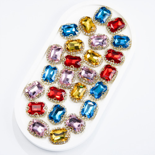 Rectangular Soldered Claw Rhinestone | accessory claw stone | jewelry accessorie | sew on rhinestones