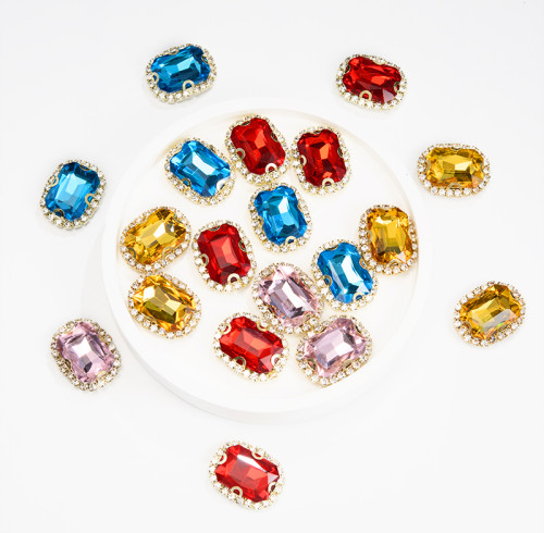 Rectangular Soldered Claw Rhinestone | accessory claw stone | jewelry accessorie | sew on rhinestones