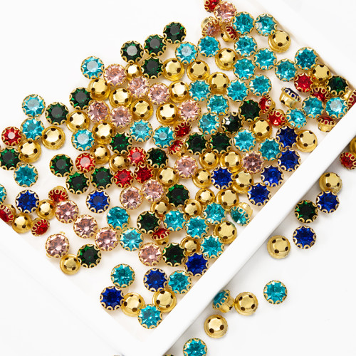 Round Bezel-set Claw Rhinestone | accessory claw stone | jewelry accessorie | sew on rhinestones