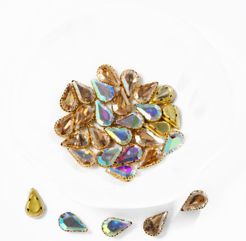 Bezel-set triangular glass rhinestone | accessory claw stone | jewelry accessorie | sew on rhinestones