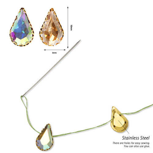 Bezel-set triangular glass rhinestone | accessory claw stone | jewelry accessorie | sew on rhinestones