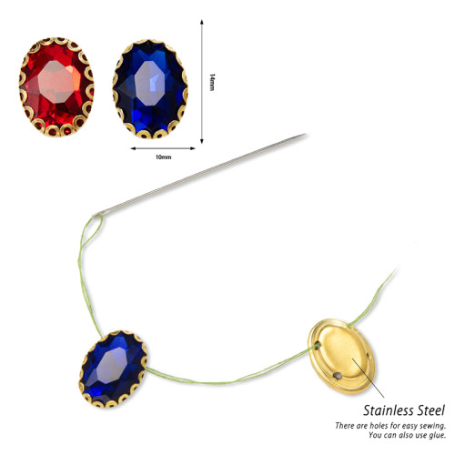 Elliptical glass rhinestone with lace trim | Glass water droplets | Customized rhinestones | jewelry accessorie