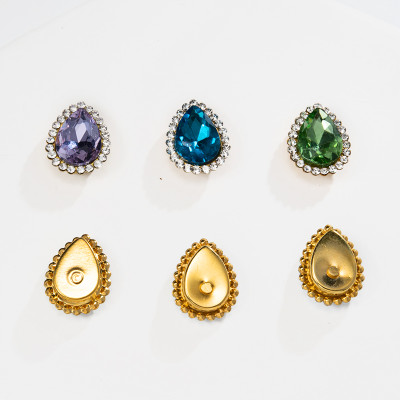 Teardrop Sunflower Glass Rhinestones | accessory claw stone | jewelry accessorie | sew on rhinestones