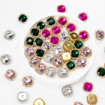 Square Sunflower Glass Rhinestones | accessory claw stone | jewelry accessorie | sew on rhinestones