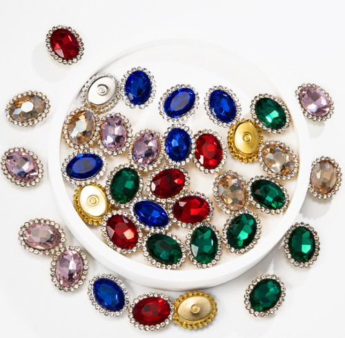 Oval Sunflower Glass Rhinestones| accessory claw stone | jewelry accessorie | sew on rhinestones