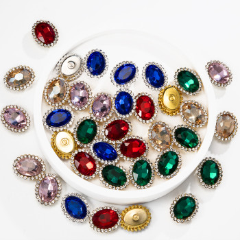 Oval Sunflower Glass Rhinestones| accessory claw stone | jewelry accessorie | sew on rhinestones