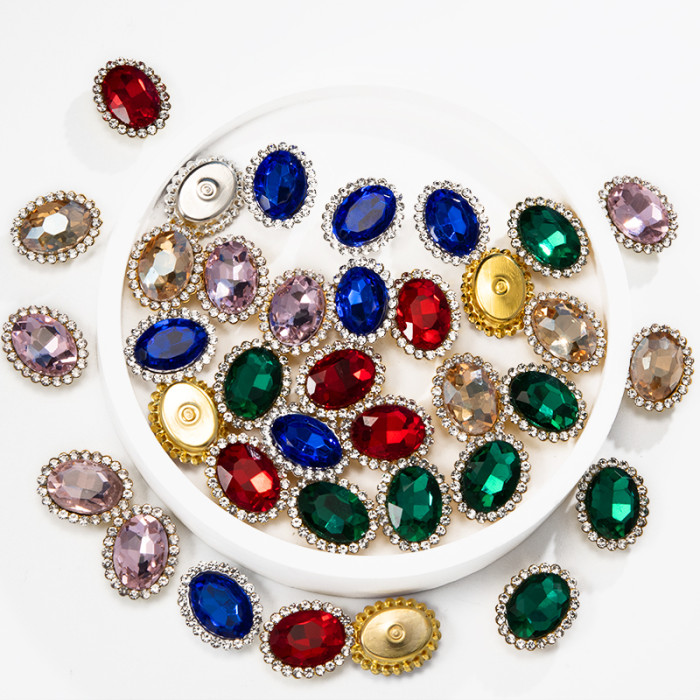 Oval Sunflower Glass Rhinestones| accessory claw stone | jewelry accessorie | sew on rhinestones