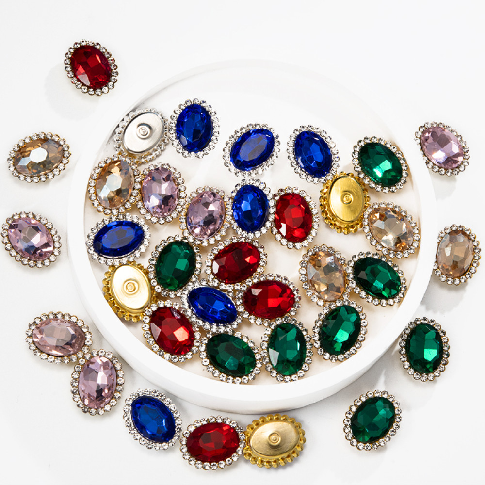 Oval Sunflower Glass Rhinestones| accessory claw stone | jewelry accessorie | sew on rhinestones