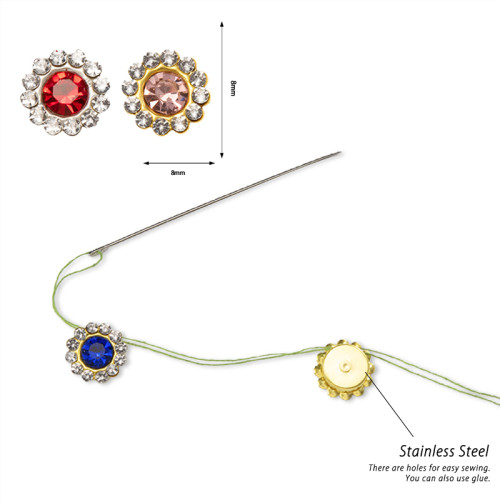 Round Sunflower Glass Rhinestones| accessory claw stone | jewelry accessorie | sew on rhinestones