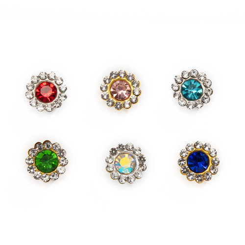 Round Sunflower Glass Rhinestones| accessory claw stone | jewelry accessorie | sew on rhinestones