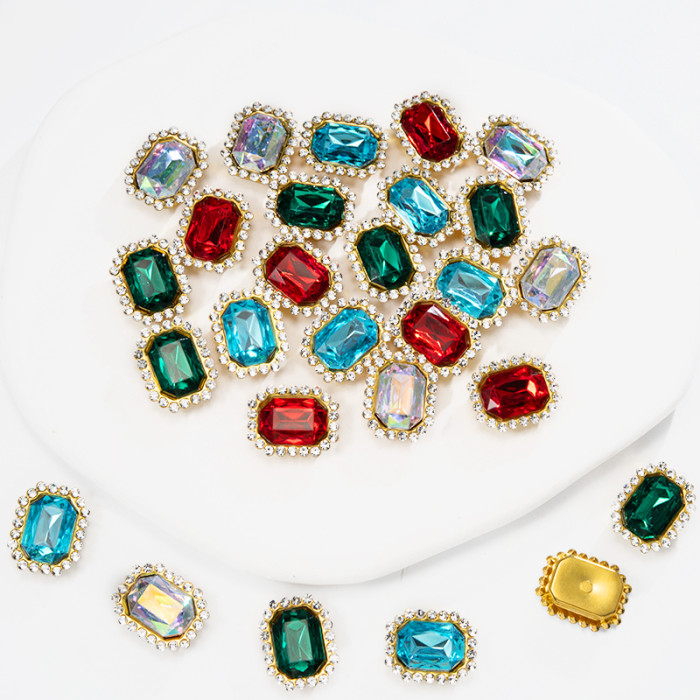 Rectangle Sunflower Glass Rhinestones | accessory claw stone | jewelry accessorie | sew on rhinestones