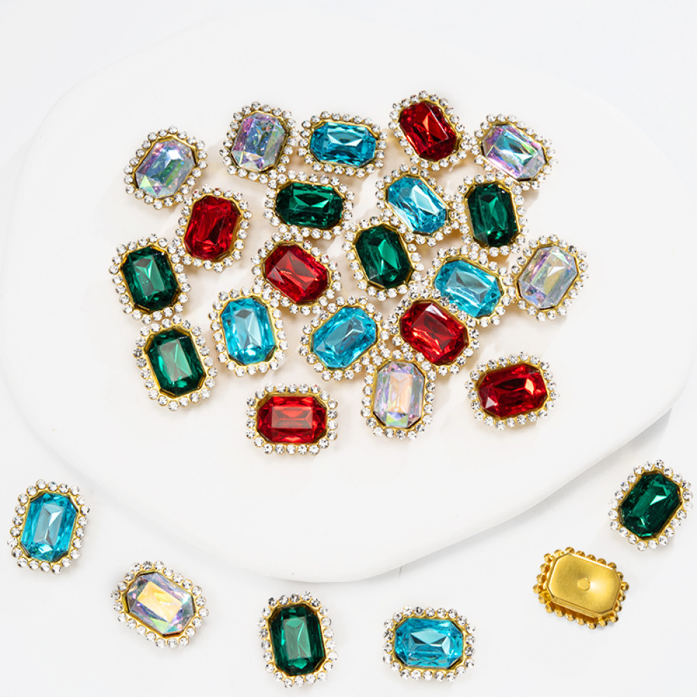 Rectangle Sunflower Glass Rhinestones | accessory claw stone | jewelry accessorie | sew on rhinestones