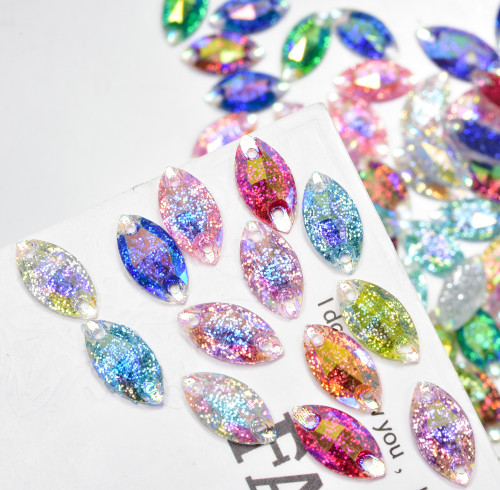 Two-hole Marquise Sew-on Resin Rhinestone| Wholesale Resin Rhinestones | jewelry accessorie | sew on rhinestones