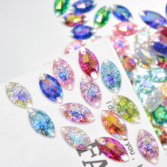 Two-hole Marquise Sew-on Resin Rhinestone| Wholesale Resin Rhinestones | jewelry accessorie | sew on rhinestones