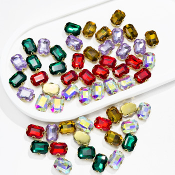 Rectangle 4D Claw Rhinestone | accessory claw stone | jewelry accessorie | sew on rhinestones
