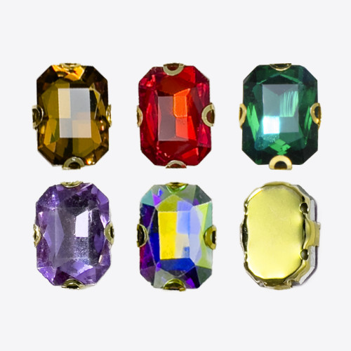 Rectangle 4D Claw Rhinestone | accessory claw stone | jewelry accessorie | sew on rhinestones