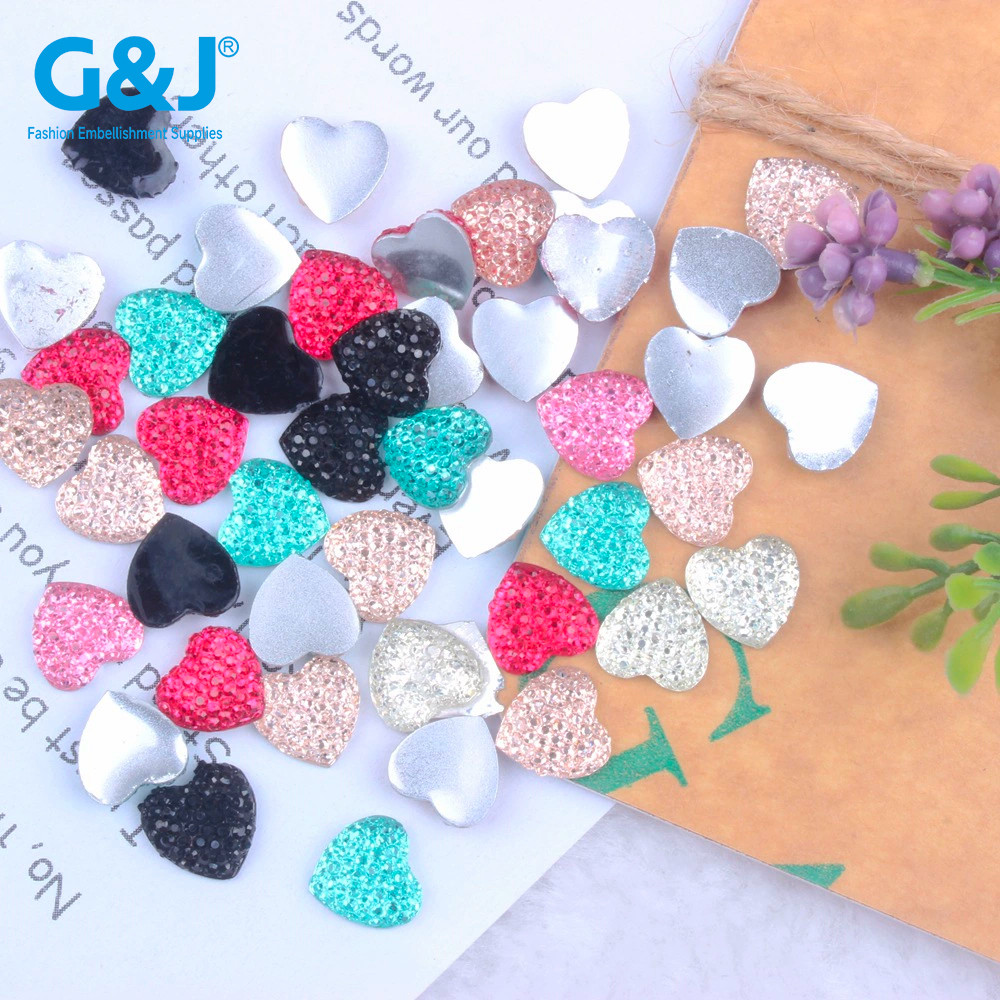 Heart Flatback Resin Rhinestones | Wholesale Resin Rhinestones | jewelry accessorie | sew on rhinestones