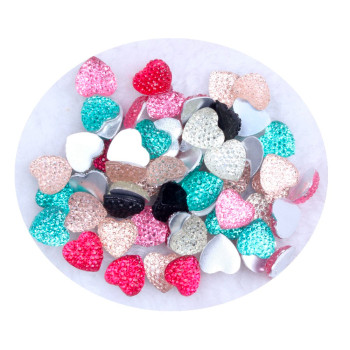 Heart Flatback Resin Rhinestones  | Wholesale Resin Rhinestones | jewelry accessorie | sew on rhinestones