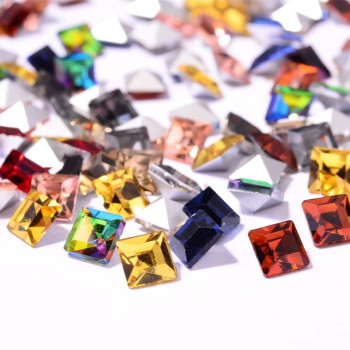 Square Fancy Glass Rhinestones |clear glass rhinestones | glass rhinestones | high quality glass rhinestones |