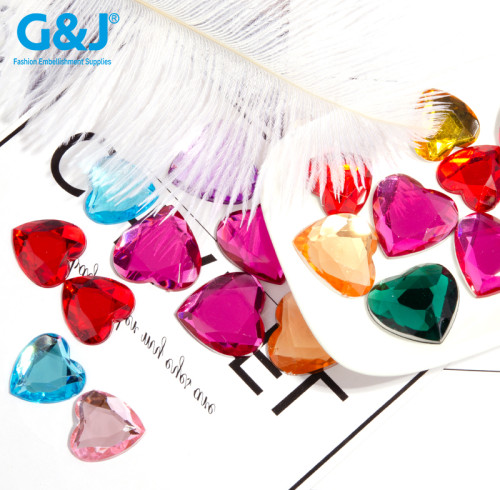 Heart Flatback Acrylic Rhinestones | acrylic rhinestones | plastic rhinestones | sew on acrylic gems