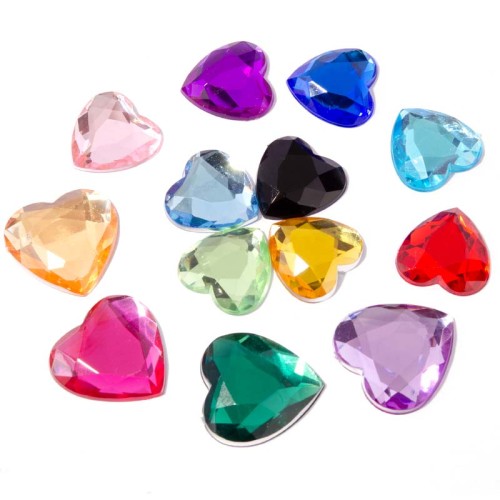 Heart Flatback Acrylic Rhinestones | acrylic rhinestones | plastic rhinestones | sew on acrylic gems